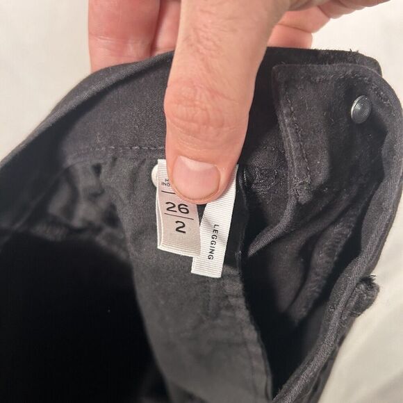 LOFT Pants Legging Women's 2 26 Black Cotton Blend Mid Rise Button Zip - Picture 9 of 10